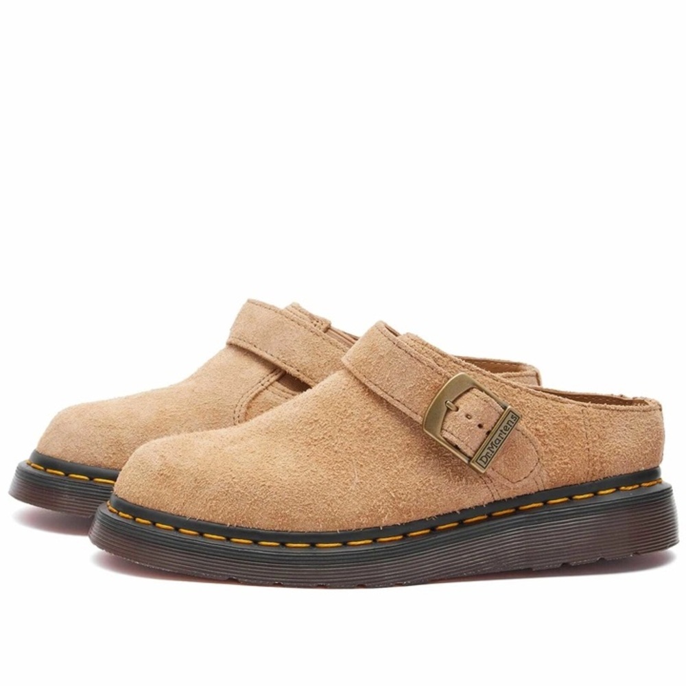 Dr Martens NWT Isham Buckle Oasis Suede Mules in Parchment Desert Oasis Suede - Picture 2 of 9